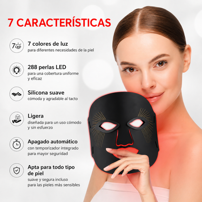 Máscara Facial LED de Luz Roja Antiedad